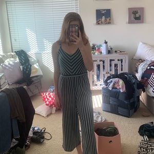 blue and white stripped chevron jumper